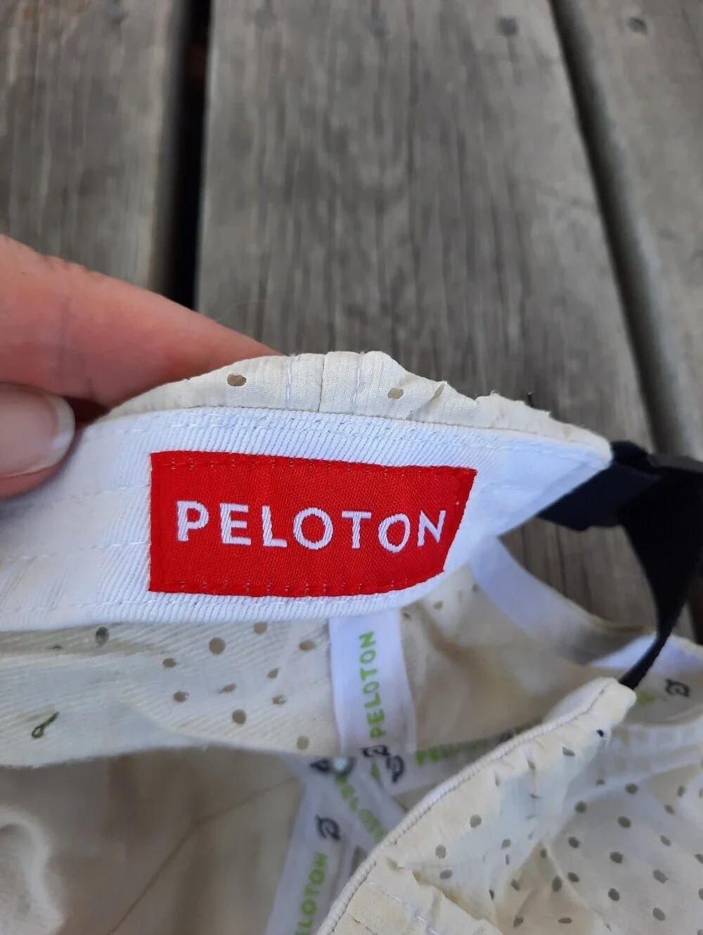 Peloton Exercise Off-White Vented Nylon Adjustable Hat Unisex OS *FLAWED*